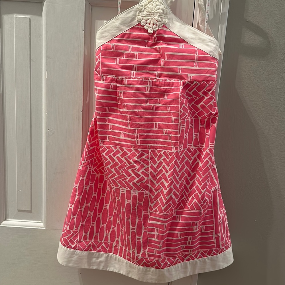 Lily Pulitzer pink and white halter dress - size 5